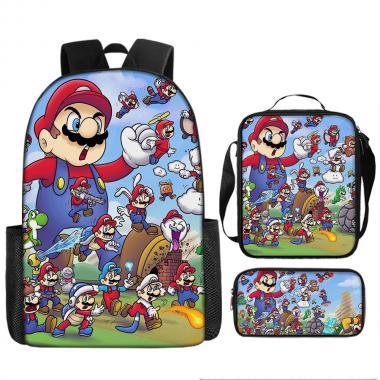 Super Mario Inspired 3PCS Backpack Set