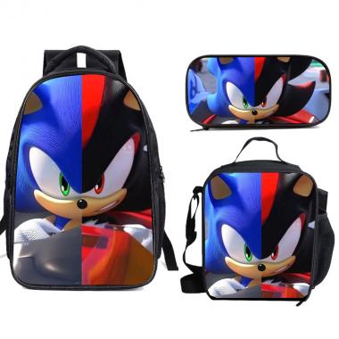 Sonic Inspired 3PCS Backpack Set