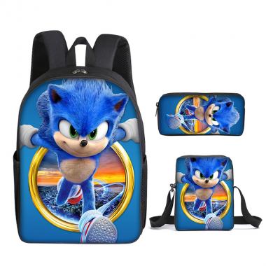 Sonic Inspired 3PCS Backpack Set