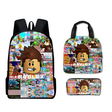 Minecraft Inspired 3PCS Backpack Set