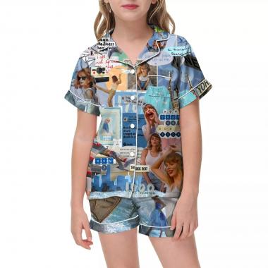 Taylor Swift Inspired Button-Down 2PCS Sleepwear Set