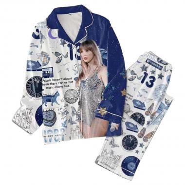 Taylor Swift Inspired Long Sleeve 2PCS Sleepwear Set