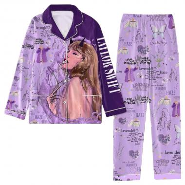 Taylor Swift Inspired Long Sleeve 2PCS Sleepwear Set