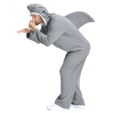 One-piece Hooded Fleece Shark Costume