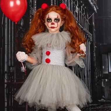 Kids Girl Scary Clown Costume