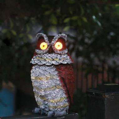 Owl Night Light Sculpture Garden Solar Lights Decoration