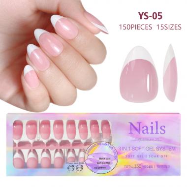 150Pcs White French Tip Press on Fake Nails