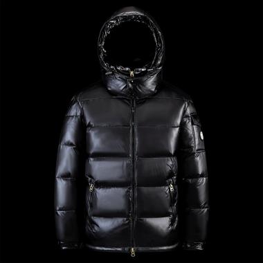 Men White Duck Down Jacket Shiny Glossy Coat