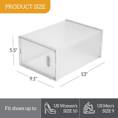 Shoe Storage Boxes 18 Pack Clear Plastic Stackable