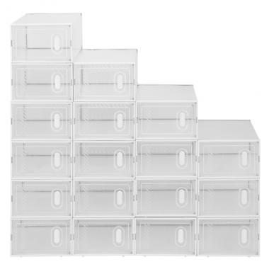 Shoe Storage Boxes 18 Pack Clear Plastic Stackable