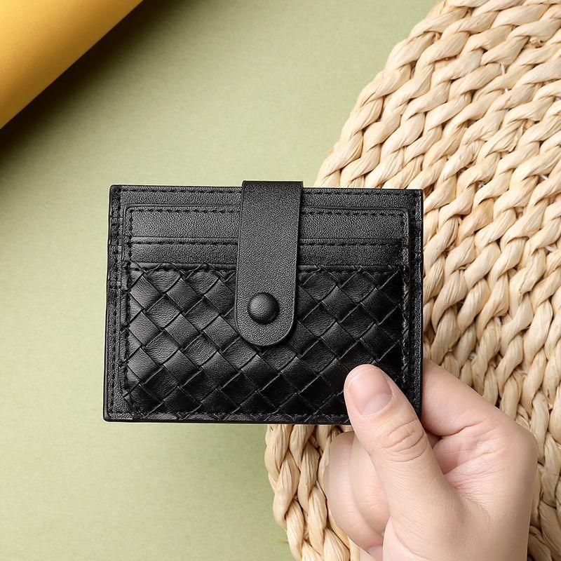 Knitted Leather Wallet Exquisite Card Bag