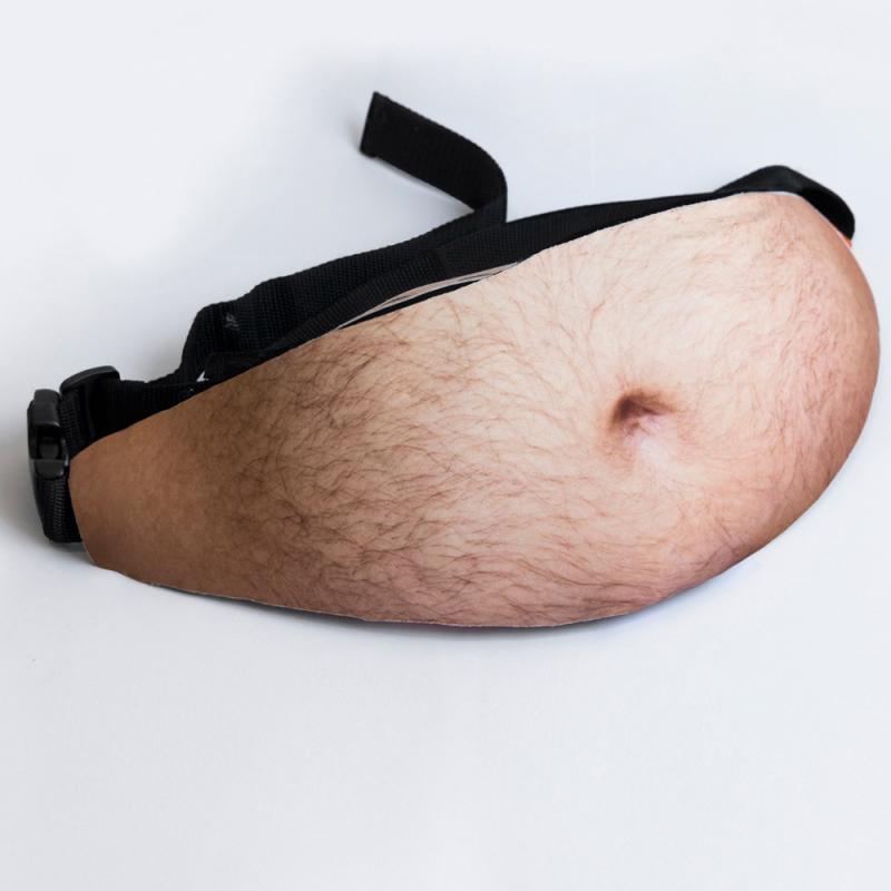 Creative And Funny Big Belly PU Leather Waist Bag