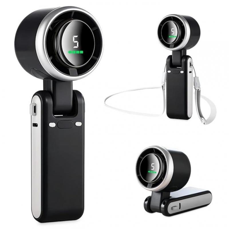 Foldable Small Electric Fan with LED Display And USB Charging