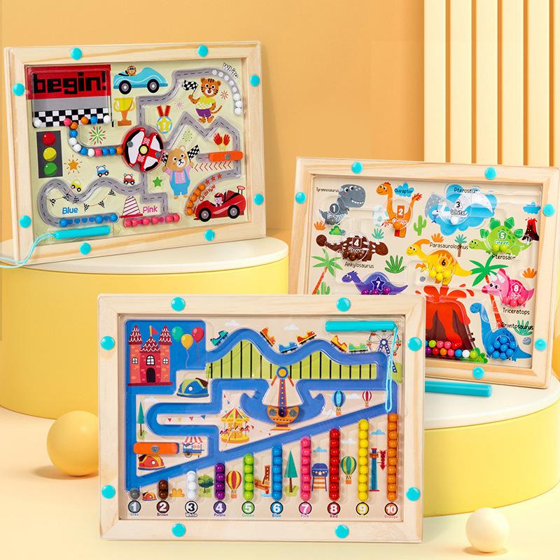 Wooden Magnetic Number Maze Puzzle Toy For Kids