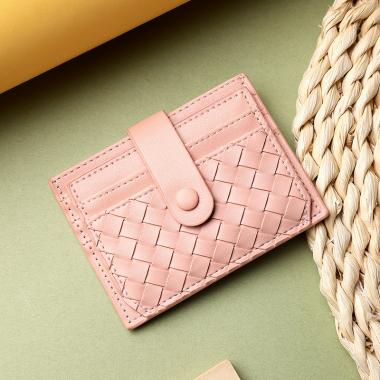 Knitted Leather Wallet Exquisite Card Bag
