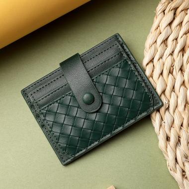 Knitted Leather Wallet Exquisite Card Bag