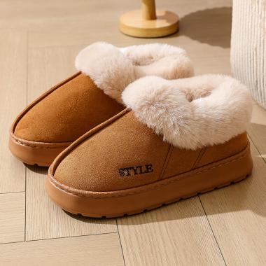 Women's Suede Lined Winter Thick Soled Home Shoes
