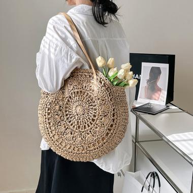 Summer Round Shoulder Straw Woven Bag Beach Bag