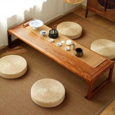 Japanese Style Straw Flat Seat Cushion Eco-Friendly Breathable