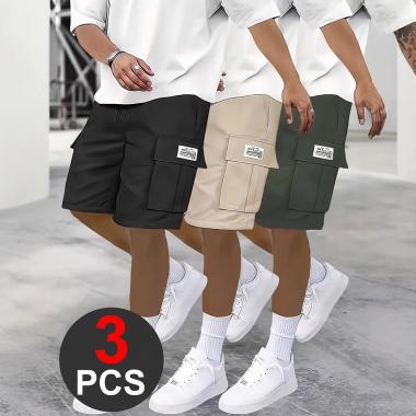 3PCS Casual Loose Men's Short Pants Set