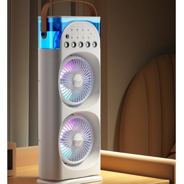 Double Head Powerful Electric Fan With Five Holes Spray