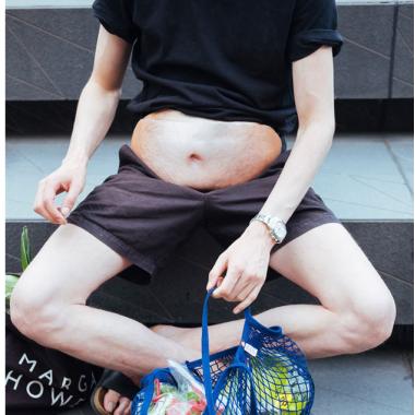 Creative And Funny Big Belly PU Leather Waist Bag
