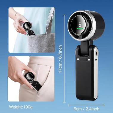Foldable Small Electric Fan with LED Display And USB Charging