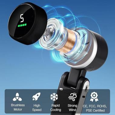 Foldable Small Electric Fan with LED Display And USB Charging