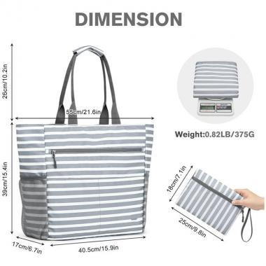 Large Capacity Foldable Waterproof Sandproof Beach Tote Bag