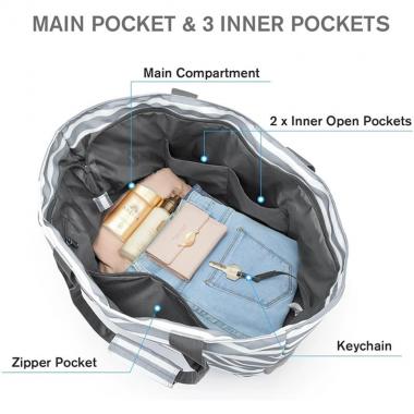 Large Capacity Foldable Waterproof Sandproof Beach Tote Bag