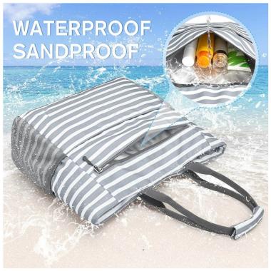 Large Capacity Foldable Waterproof Sandproof Beach Tote Bag