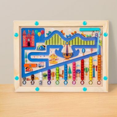 Wooden Magnetic Number Maze Puzzle Toy For Kids