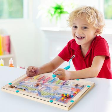 Wooden Magnetic Number Maze Puzzle Toy For Kids
