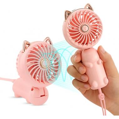 Foldable Portable Cat Shaped Handheld Charging Fan
