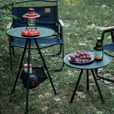 Outdoor Camping Folding Lifting Triangle Aluminum Alloy Small Round Table
