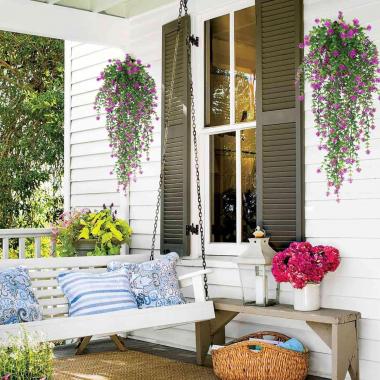 Artificial Hanging Plants Flowers for Outdoor Srpring Summer Decoration