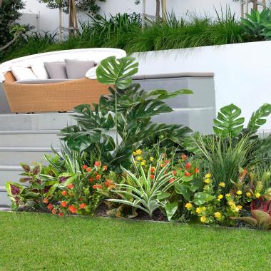 18 Piece Combination Simulation Green Plant Set For Home And Outdoor Decoration