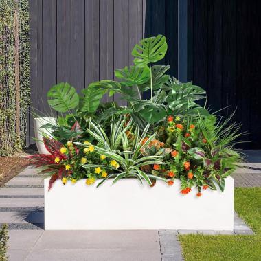 18 Piece Combination Simulation Green Plant Set For Home And Outdoor Decoration