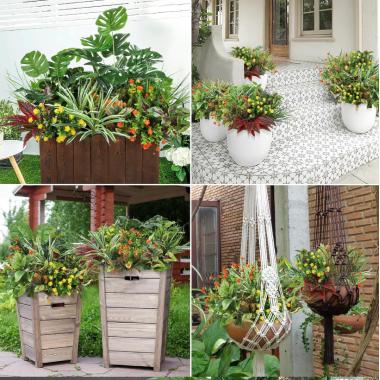 18 Piece Combination Simulation Green Plant Set For Home And Outdoor Decoration