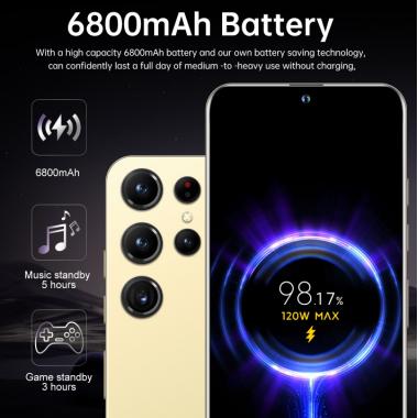 S25 Ultra Android 16+1TB smartphone with 6800mAh battery and 108 million HD rear cameras