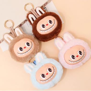 Labubu Macaron Colored Plush Toy Pendant Keychain