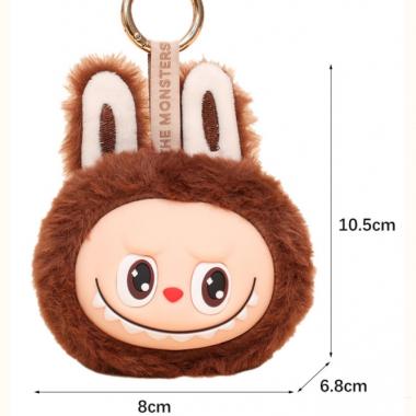 Labubu Macaron Colored Plush Toy Pendant Keychain