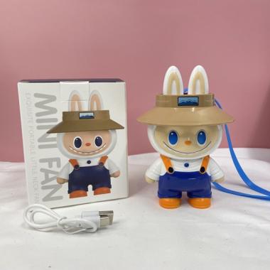 Labubu Neck Mounted Mini USB Charging Fanless Handheld Fan