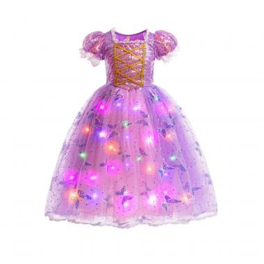 Girl Princess Butterfly Sparkling Dress With Full Set of Accessories