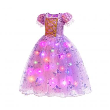 Girl Princess Butterfly Sparkling Dress With Full Set of Accessories