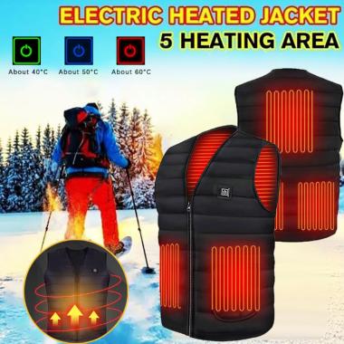 V-neck Intelligent Heating USB Charging Warm Vest Jacket