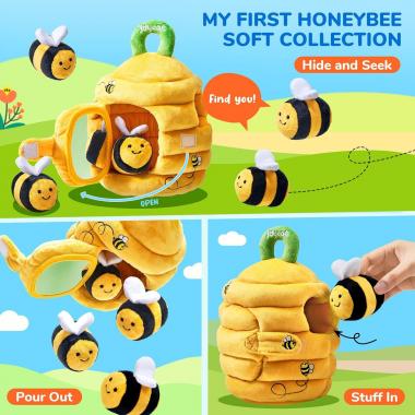 Plush Bee House Training Sensory Fine Doll Children's Toy