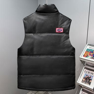 PU Leather Men's Waterproof Motorcycle Style Vest