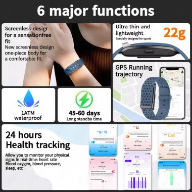 Smart Sport Fitness Bracelet Heart Rate Blood Pressure Monitor 