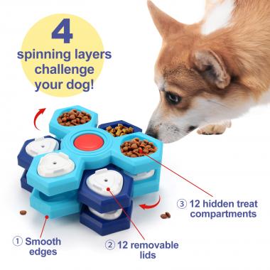 Pet Multi Layer Rotating Wheel Slow Food Plate Foraging Toy